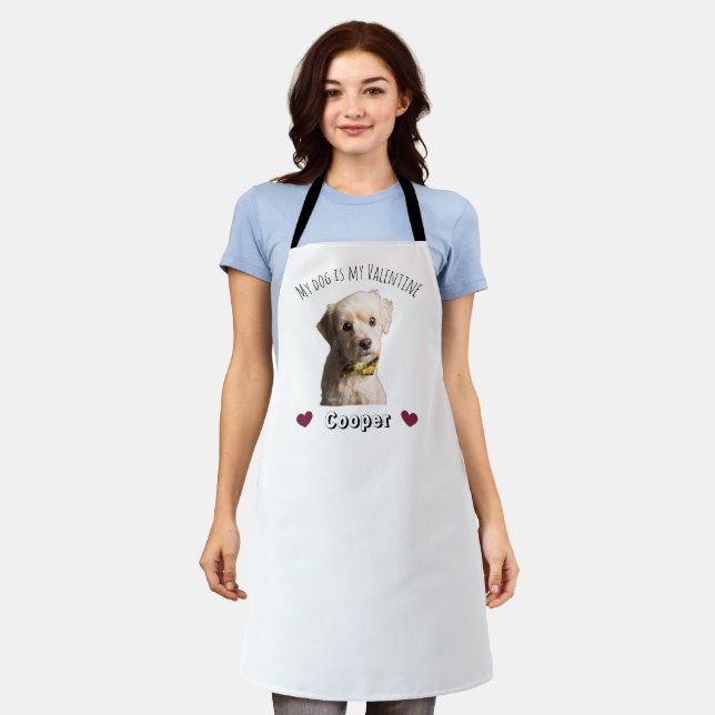 My Dog Is My Valentine – Personalized Pet  Apron (Worn)