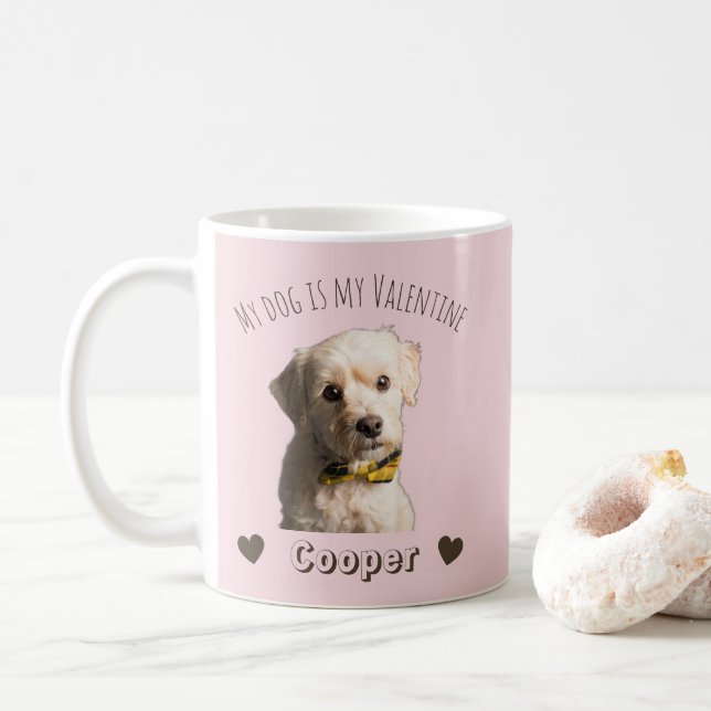 My Dog Is My Valentine – Personalized Pet  Coffee Mug (With Donut)