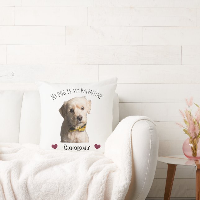 My Dog Is My Valentine – Personalized Pet  Cushion (Couch)