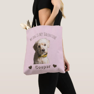 My Dog Is My Valentine – Personalized Pet Tote Bag