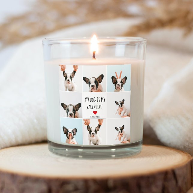 My Dog Is My Valentine | Two Dog Photos  Square Sticker (Creator Uploaded)