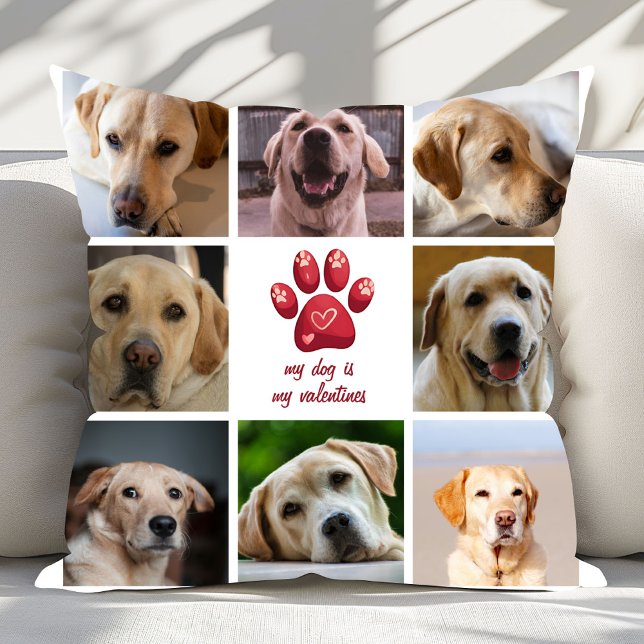My Dog Is My Valentines 8 Photos Cushion (Creator Uploaded)