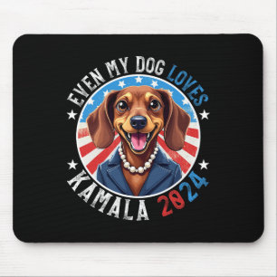 My Dog Loves Kamala 2024 Dachshund Lover Funny Mouse Pad