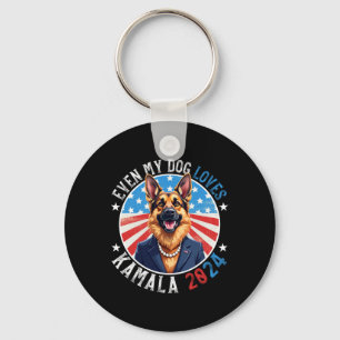 My Dog Loves Kamala 2024 German Shepherd Lover Fun Key Ring