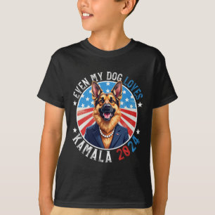 My Dog Loves Kamala 2024 German Shepherd Lover Fun T-Shirt