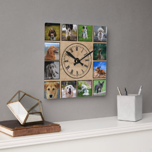 My dog photos on wall clock