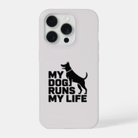 My Dog Runs My Life Minimal Dog Quote Art