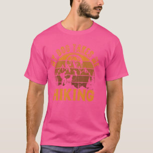 My Dog Takes Me Hiking Vintage Women Men Pitbull D T-Shirt