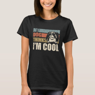 My Dog Thinks I'm Cool Japanese Chin   Retro Dad M T-Shirt
