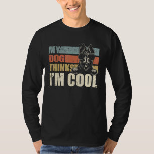My Dog Thinks I'm Cool Scottish Terrier  Retro Dad T-Shirt