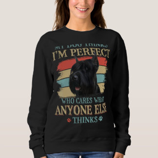 My Dog Thinks I'm Perfect Schnauzer Dog Retro Styl Sweatshirt