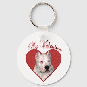 My Dogo Argentino Valentine Key Ring