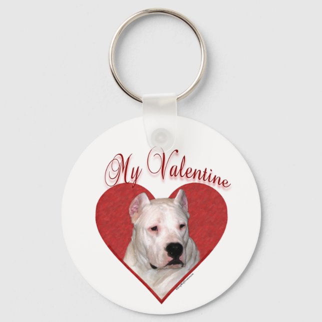My Dogo Argentino Valentine Key Ring (Front)