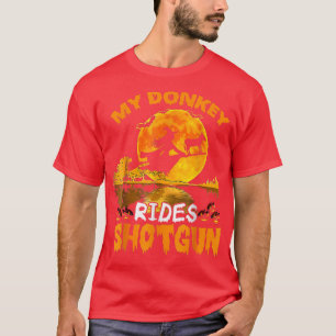 My Donkey Rides Shot Witch Fly Broomstick Bat Hall T-Shirt