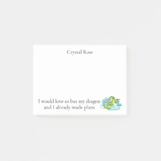 My dragon and I have made plans  Post-it Notes