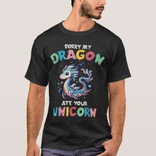 My Dragon Ate Your Unicorn Funny Fantasy Girls Kid T-Shirt