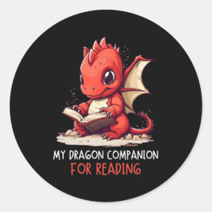 My Dragon Companion For Reading Book Dragon Bookwo Classic Round Sticker