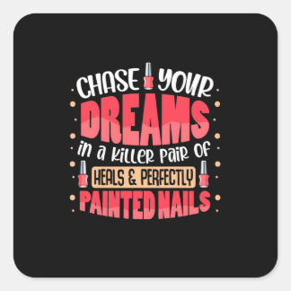 My Dreams Painted Nails Square Sticker
