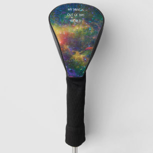 'My Drive is Out of This World' Vibrant Space Gift Golf Head Cover