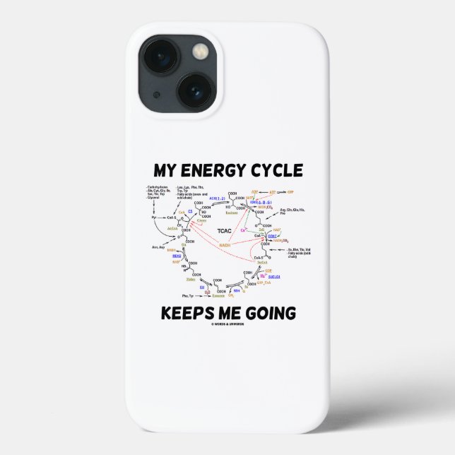 My Energy Cycle Keeps Me Going Krebs Cycle Humour Case-Mate iPhone Case (Back)