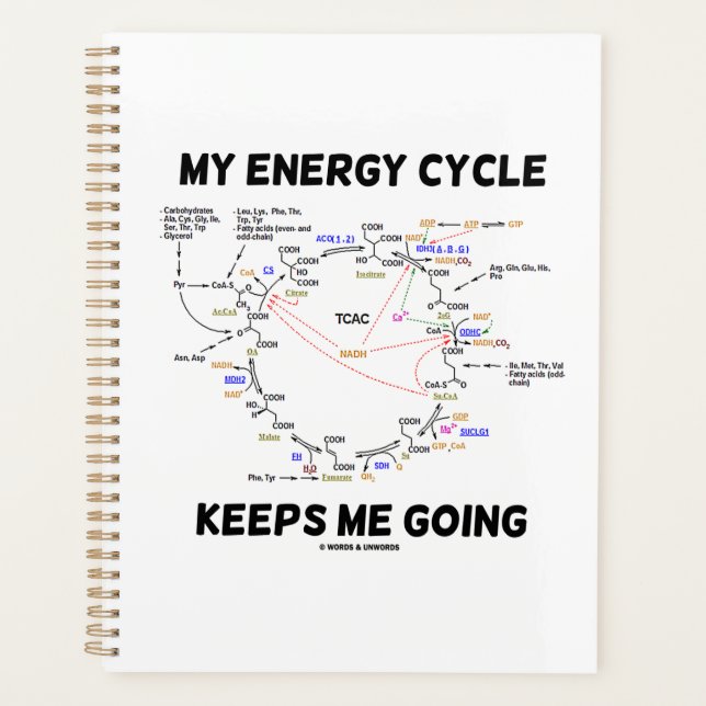 My Energy Cycle Keeps Me Going Krebs Cycle Humour Planner (Front)