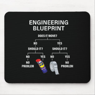 My Engineering Blueprint - Funny Engineer Mouse Pad