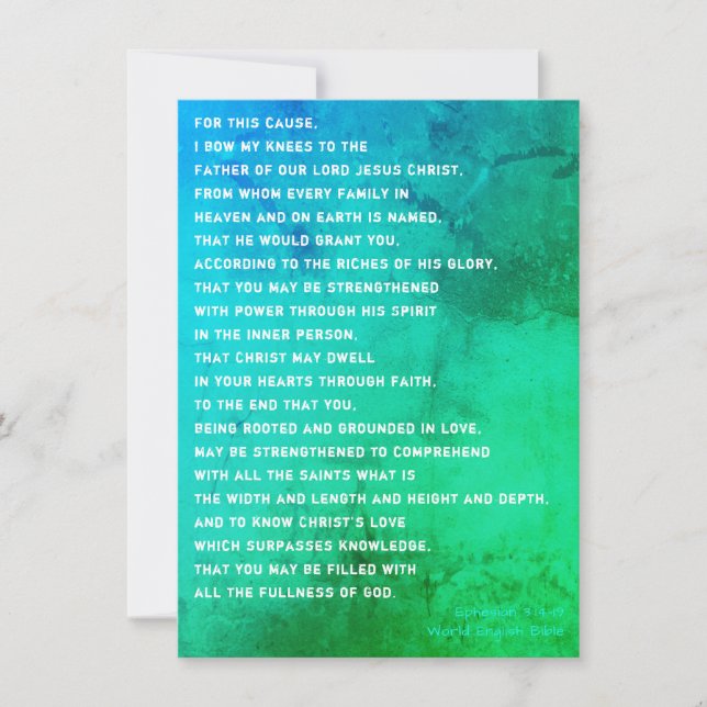 My Ephesians 3 Prayer For You Card (Front)