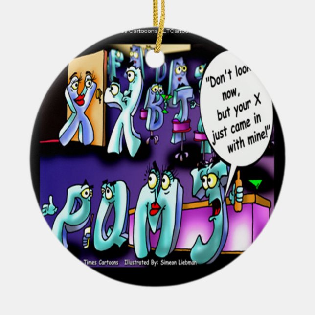 My Ex & Your Ex Funny Ceramic Tree Decoration (Front)