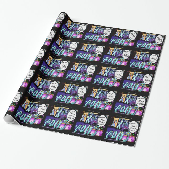 My Ex & Your Ex Funny Wrapping Paper (Unrolled)