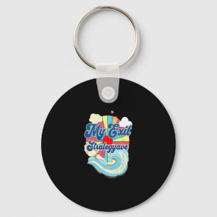 My Exit Strategywave Funny Beach Vacation Ocean Vi Key Ring