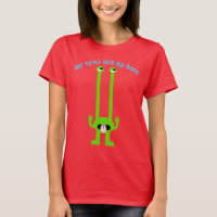 "My Eyes Are Up Here" Silly Alien Emoji Shirt