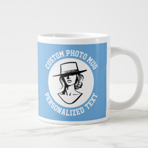 My Face on a BLUE Custom Large Coffee Mug