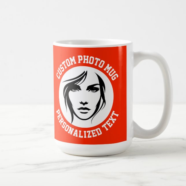 My Face on a BRIGHT RED Large Custom Mug (Right)