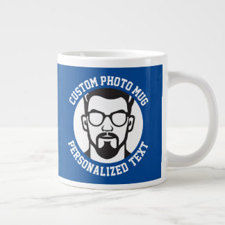 My Face on a CHELSEA BLUE Custom Large Coffee Mug