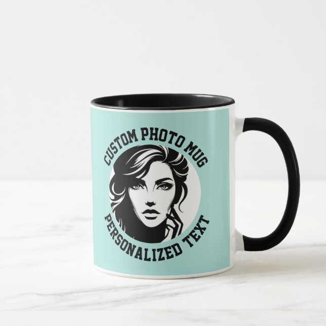 My Face on a Custom Combo Mug TURQUOISE GREEN (Right)