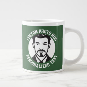 My Face on a HUNTER GREEN Custom Large Coffee Mug