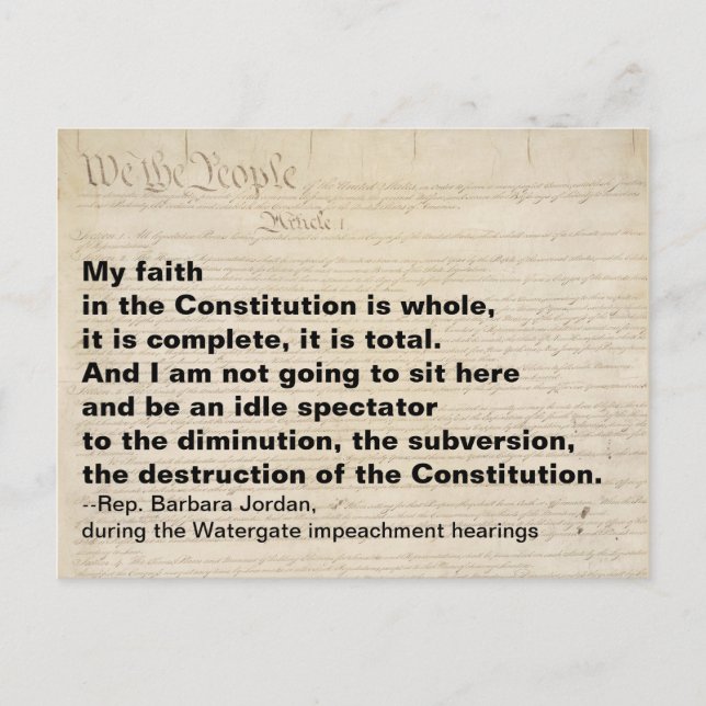 My Faith in the Constitution is Whole Resistance Postcard (Front)