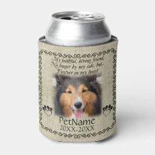 My Faithful Friend Pet Sympathy Custom Burlap Can Cooler