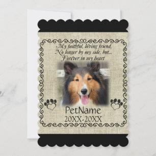 My Faithful Friend Pet Sympathy Custom Burlap Card