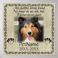 My Faithful Friend Pet Sympathy Custom Burlap
