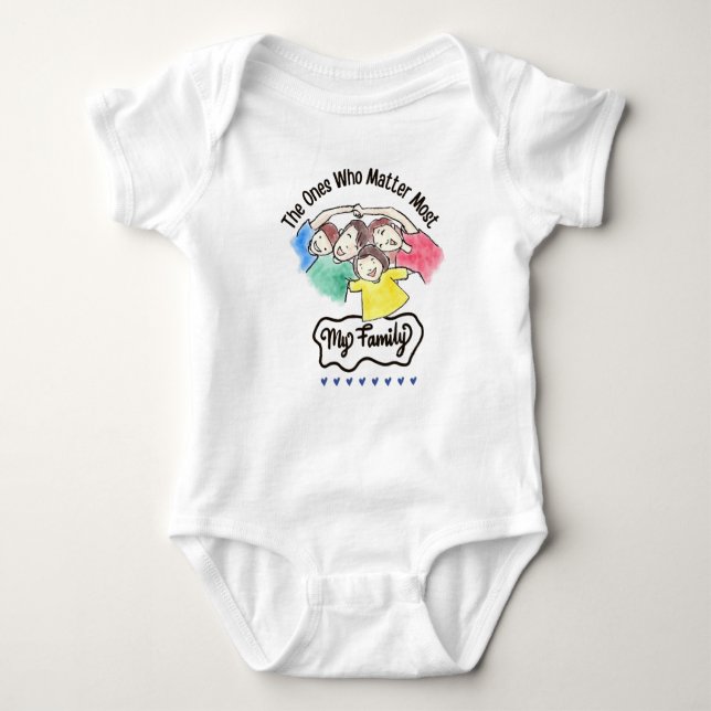 My family  baby bodysuit (Front)