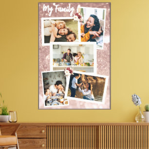 My Family Custom Photo Collage Canvas Print