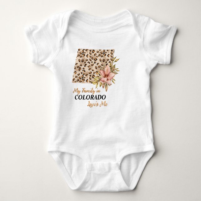 My Family in Colorado Loves Me Baby Bodysuit (Front)