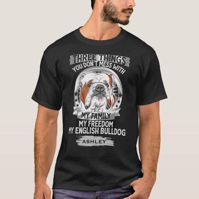 My Family My English Bulldog Love Dog T-Shirt (Front)