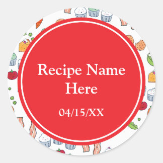 My Family Recipes Classic Round Sticker