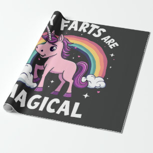 My Farts Are Magical Funny Unicorn Rainbow Wrapping Paper