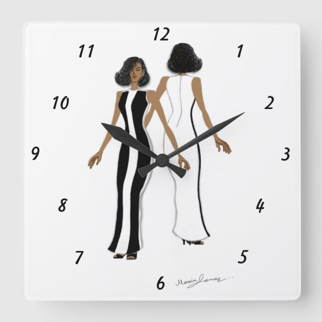 My Fashion Art-Square Wall Clock (Front)