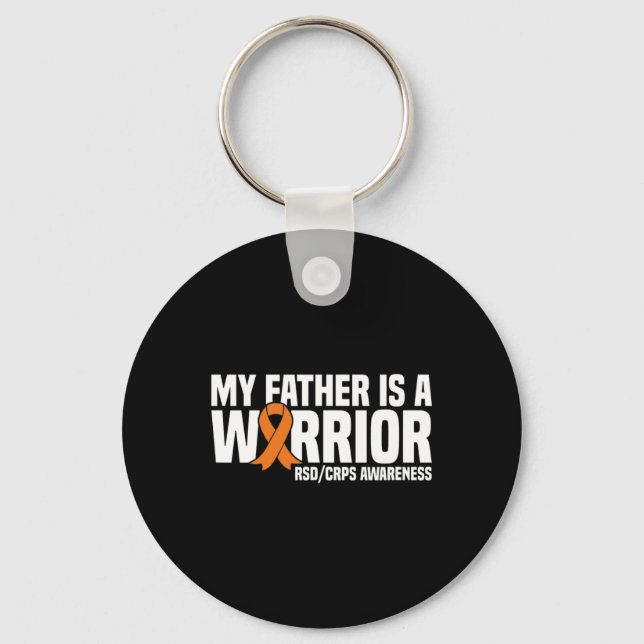 My Father Is A Warrior Orange Ribbon Rsdcrps Aware Key Ring (Front)