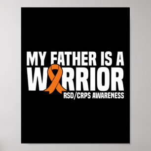My Father Is A Warrior Orange Ribbon Rsdcrps Aware Poster