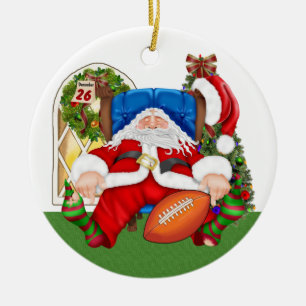 MY FAV!  Football Santa - SRF Ceramic Tree Decoration